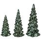 Creative Coop Glass Christmas Trees with LED in Green (Set of 3), , large