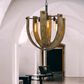 Cal Lighting Padova Chandelier in Light Oak and Iron, , large