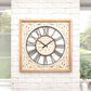 Maple and Jade 29" Wall Clock in Distressed White and Brown, , large