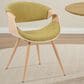 Armen Living Butterfly Arm Chair with Green Upholstery in Oak, , large