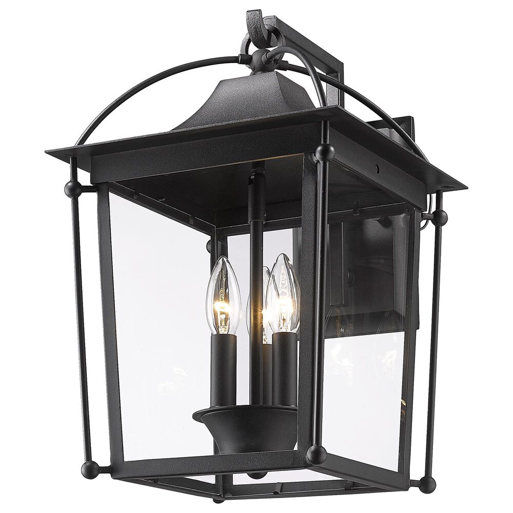 Golden Lighting Brigham Outdoor Large Wall Sconce in Natural Black, , large