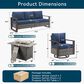 Sunwell Garden 4-Piece Patio Fire Pit Set in Navy, , large