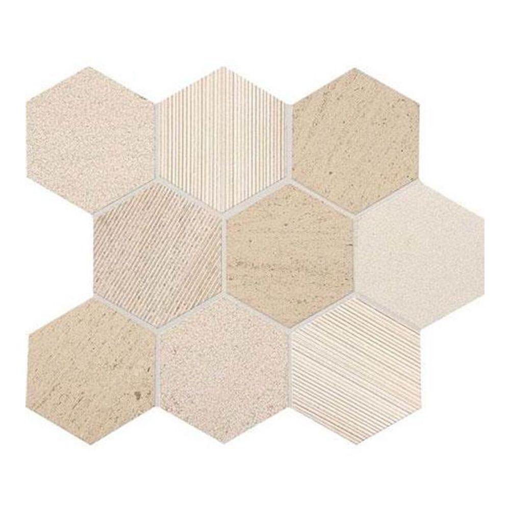Marazzi Haven Point Honest Greige 12" x 12" Natural Stone Mosaic Sheet, , large