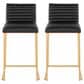 Lumisource Mason Mara Counter Stool with Black Cushion in Gold and Walnut (Set of 2), , large
