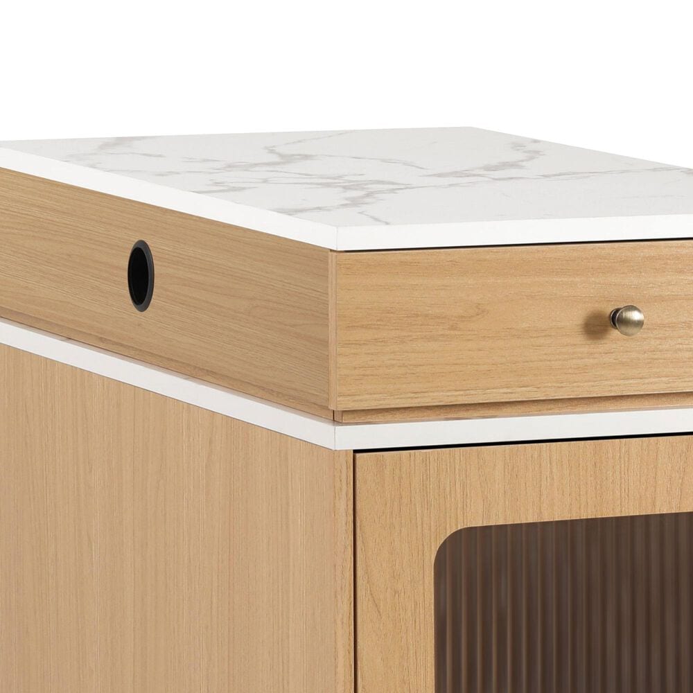 HOMLUX 60" Kitchen Island in Natural, , large