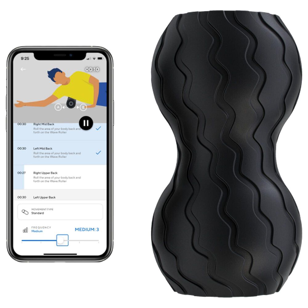Therabody Wave Duo Portable Smart Vibrating Roller in Black, , large