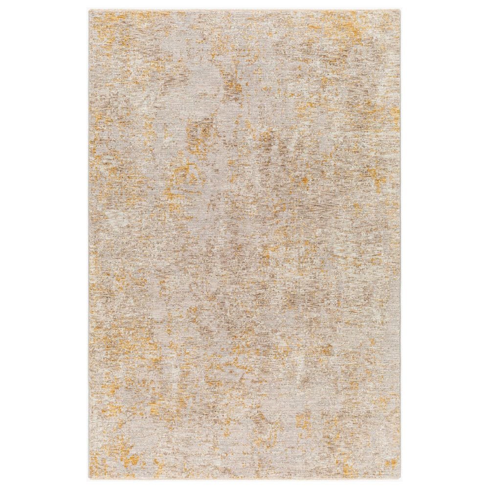 Surya Reina Light Gray, Light Brown, Medium Gray, Mustard and Tan 6&#39;7&quot; x 9&#39;6&quot; Area Rug, , large