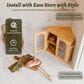 HOMLUX Small Slat Arch-Door Bread Box in Brown, , large