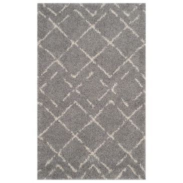 Safavieh Arizona Shag ASG743D 4" x 6" Grey and Ivory Area Rug, , large