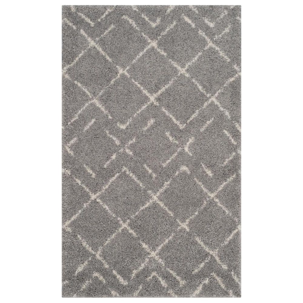 Safavieh Arizona Shag ASG743D 4" x 6" Grey and Ivory Area Rug, , large