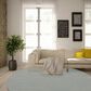 Nourison Courtyard Ivory and Aqua 8" Round Indoor/Outdoor Area Rug, , large