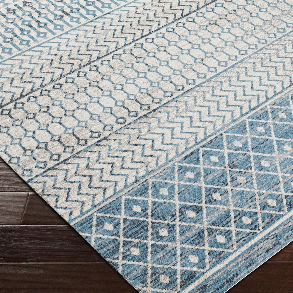 Surya Lavadora LVR-2335 2&#39;7&quot; x 7&#39;3&quot; Ink Blue, Black, Gray and Light Beige Runner, , large