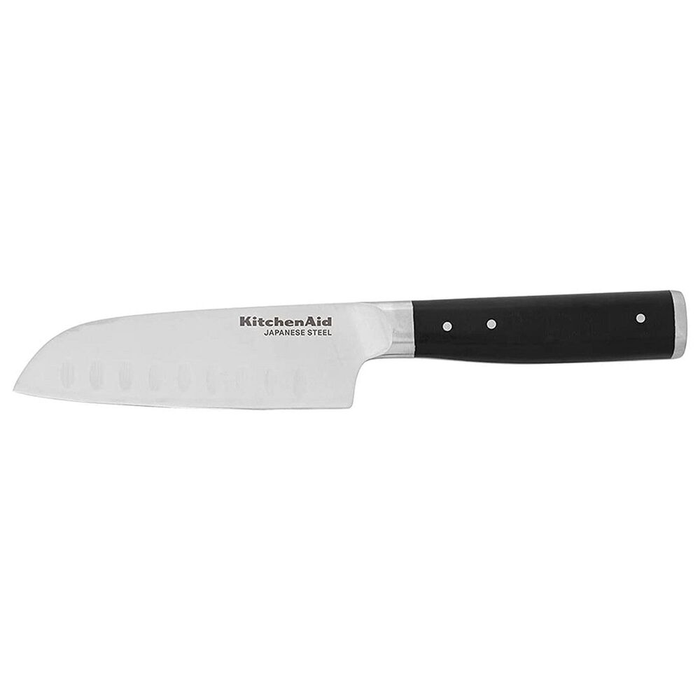 KitchenAid Gourmet 5&quot; Santoku Knife with Protective Cover in Stainless Steel and Black, , large