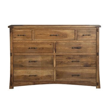 Briarwood LLC Jack and Jill 9 Drawer Dresser Only in Rustic Hickory Cappuccino, , large