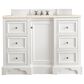 James Martin Vanities De Soto 48" Single Bathroom Vanity in Bright White with 3 cm Eternal Marfil Quartz Top and Rectangular Sink, , large