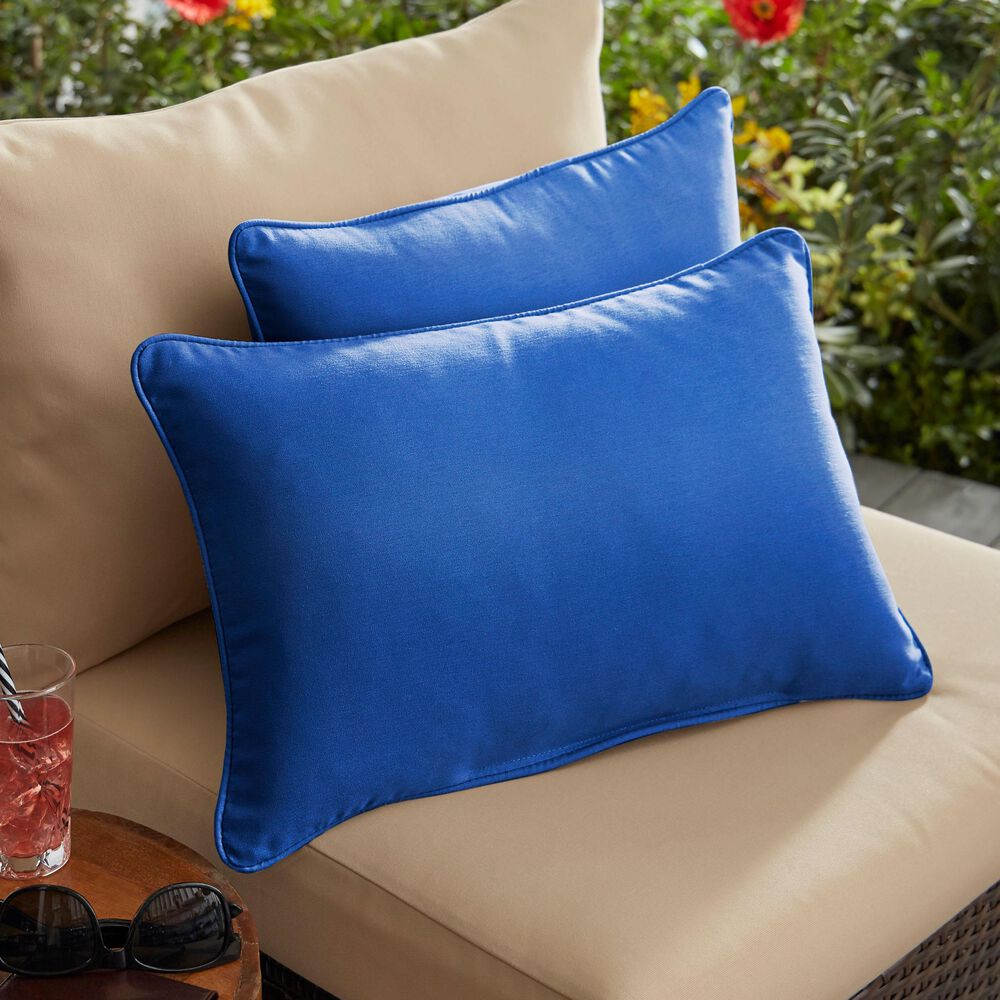 Sorra Home Sunbrella 13" x 20" Pillow in Canvas True Blue (Set of 2), , large
