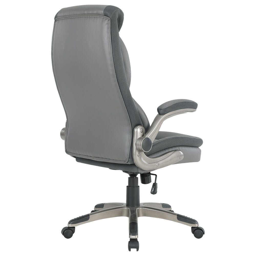 Valor Living Executive Chair with Charcoal Grey Upholstery in Titanium, , large