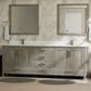 Lexora Home Jacques 80" Double Bathroom Vanity in Distressed Grey with 2 cm White Quartz Top and Rectangular Sinks, , large