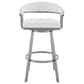 Blue River Bronson 26" Swivel Counter Stool in White/Silver, , large