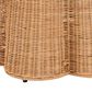 bali & pari Palm 26" Round Ottoman with Light Honey Rattan in White, , large