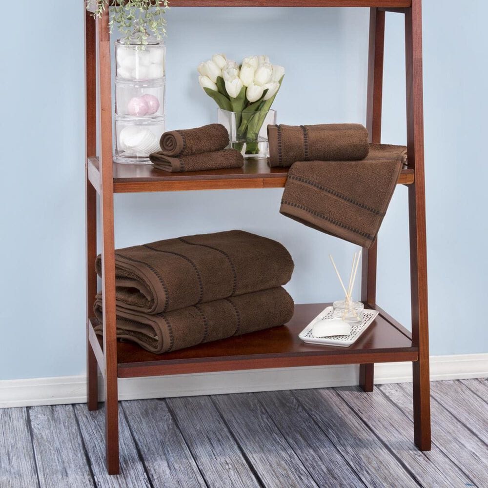 Timberlake Lavish Home 6-Piece Quick Dry Towel Set in Chocolate, , large