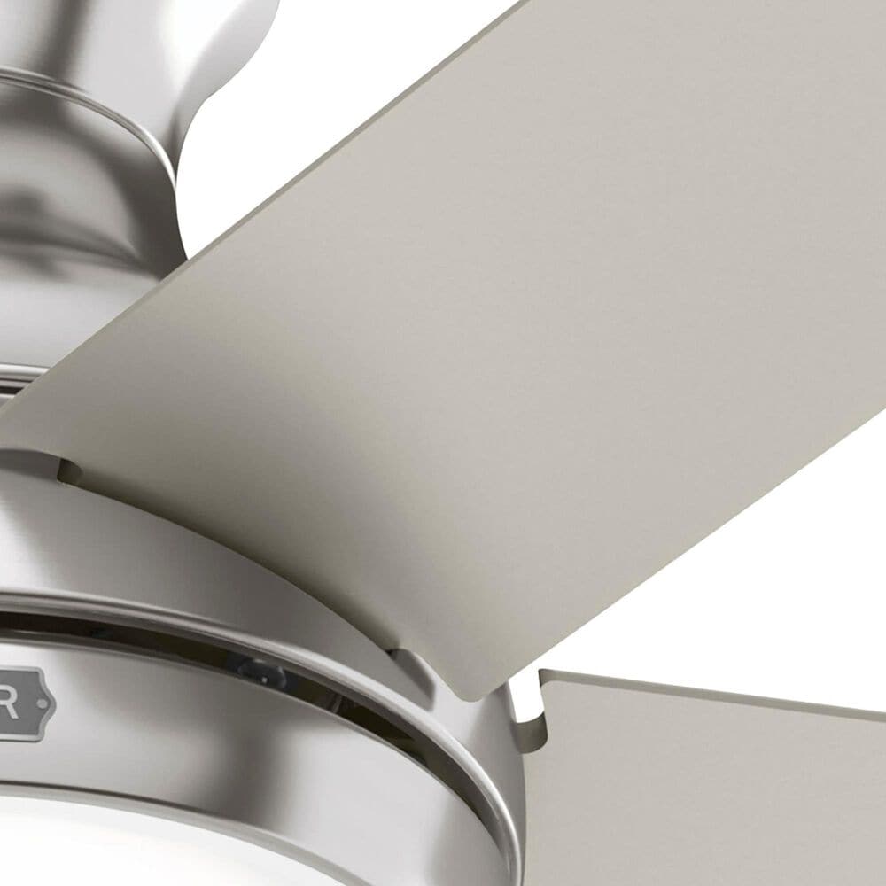 Hunter Aren Low Profile 44&quot; Ceiling Fan with LED Lights in Brushed Nickel, , large