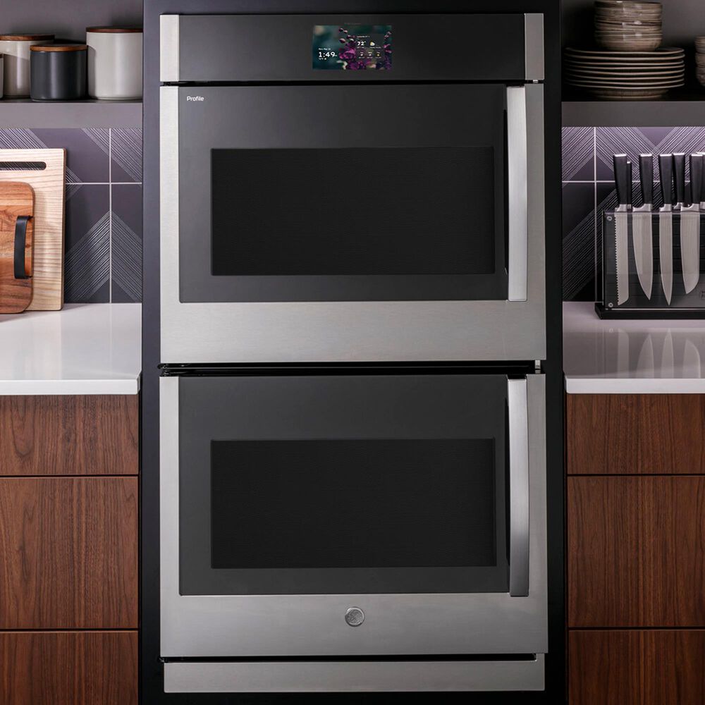 GE Profile 30" Smart Built-in Convection Double Wall Oven with Left-Hand Side-Swing Doors in Stainless Steel, , large