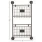 Maple and Jade 2-Slot Decorative Magazine Rack Holder with Suspended Baskets and Label Slot in Matte Black, , large