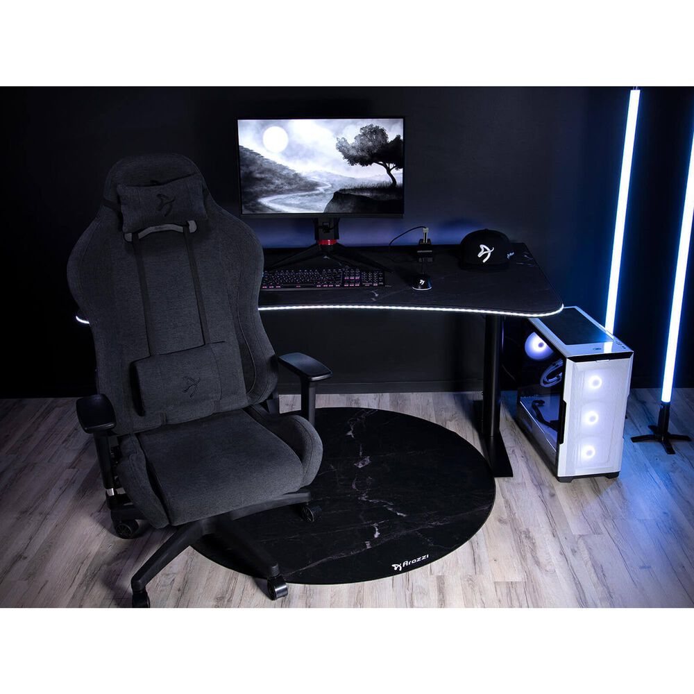 Arozzi Zona Microfiber Noise Dampening and Scratch Protection Anti-Slip Chair Mat in Black Marble, , large