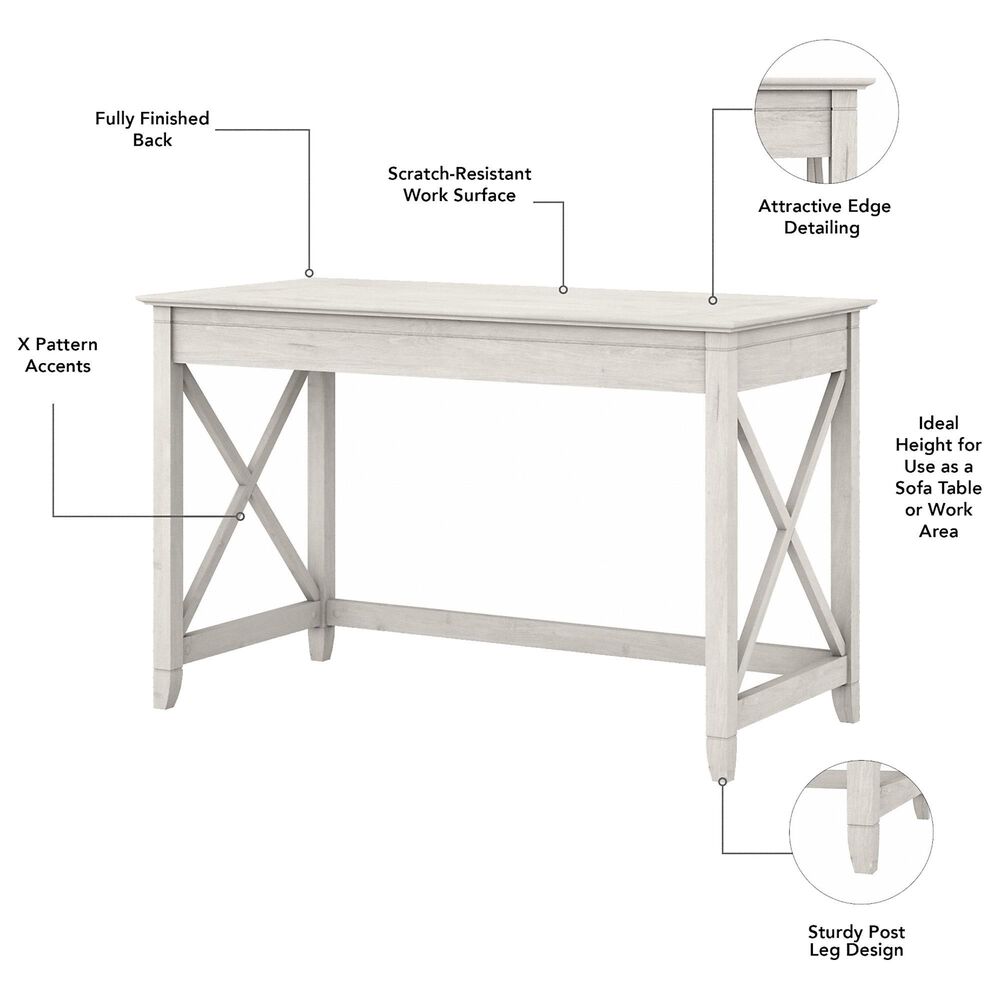 Bush Key West Set of 2 Office Desks and File Set in Linen White