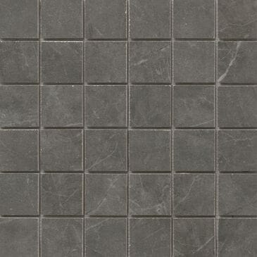 Emser Sterlina II Asphalt 2" x 2" Square on 12" x 12" Matte Porcelain Mosaic Sheet, , large
