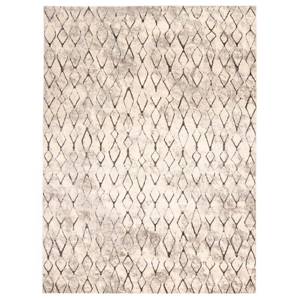 Feizy 3872F Kano Ivory / Gray 2"2" x 3" Area Rug, , large
