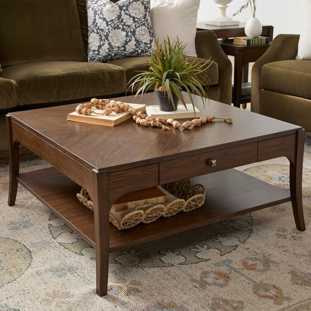 Flexsteel Sylvie Square Coffee Table in Chestnut, , large