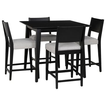 Linon Home Decor Cadence 5-Piece Counter Height Dining Set in Black Lacquer, , large