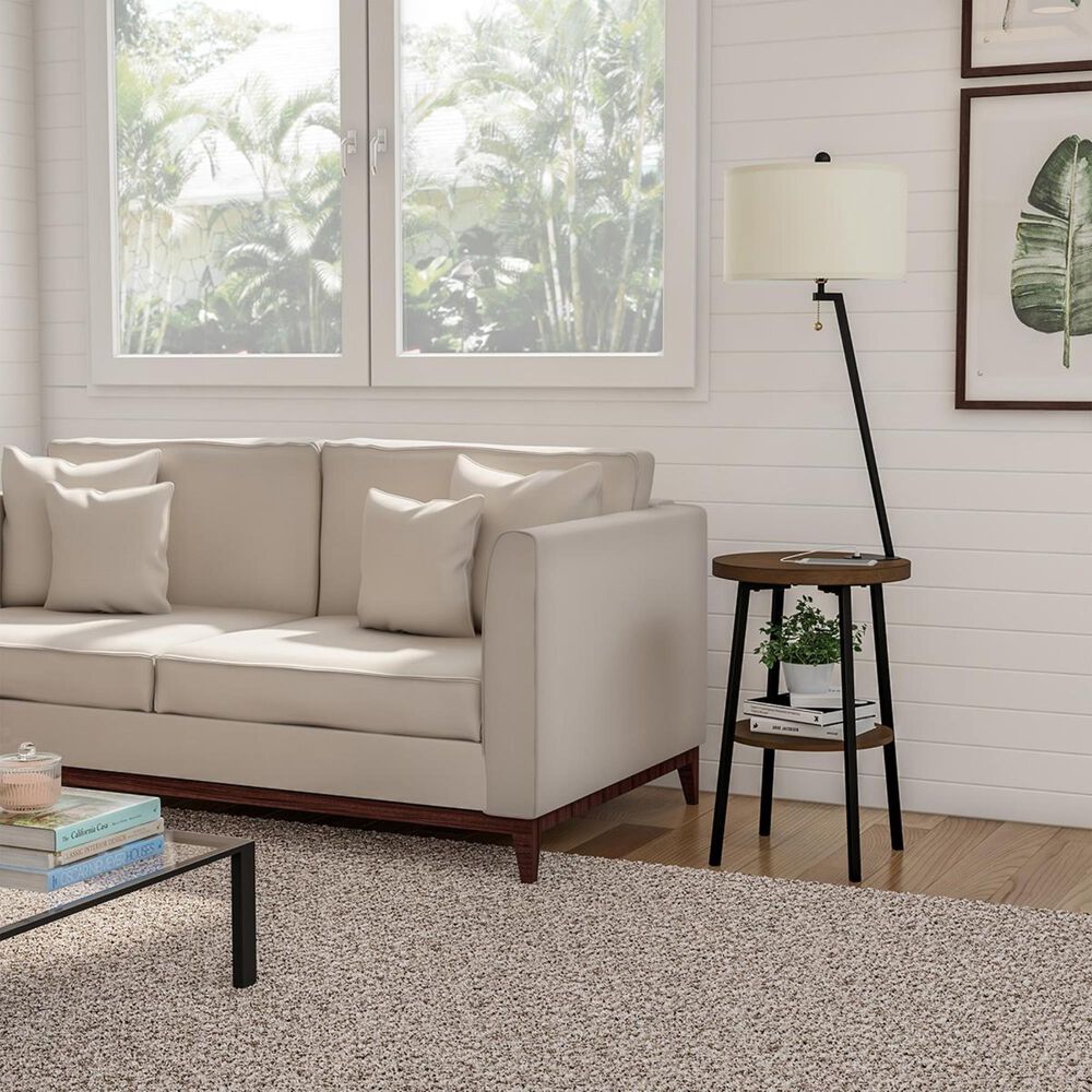 Timberlake Floor Lamp with End Table in Brown and Black, , large