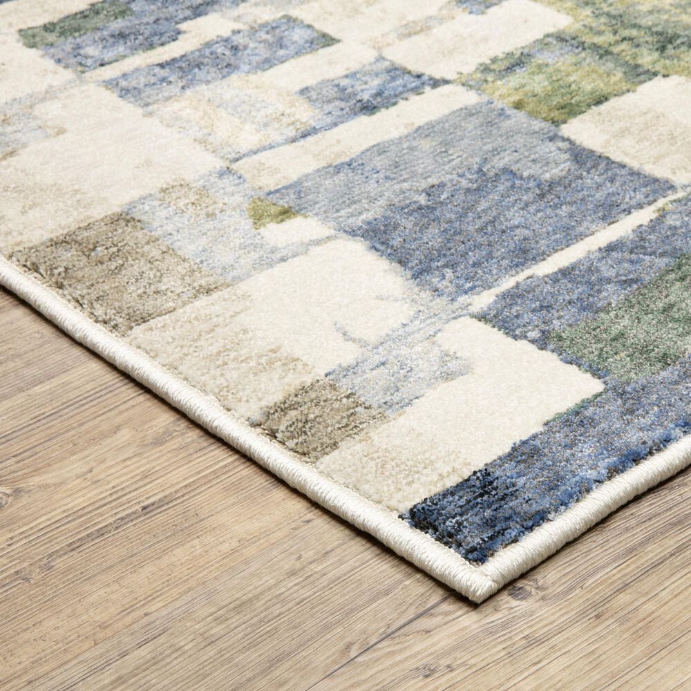 Oriental Weavers Tisdell TIS01 Blue and Green 3&#39;9&quot; x 5&#39;2&quot; Area Rug, , large