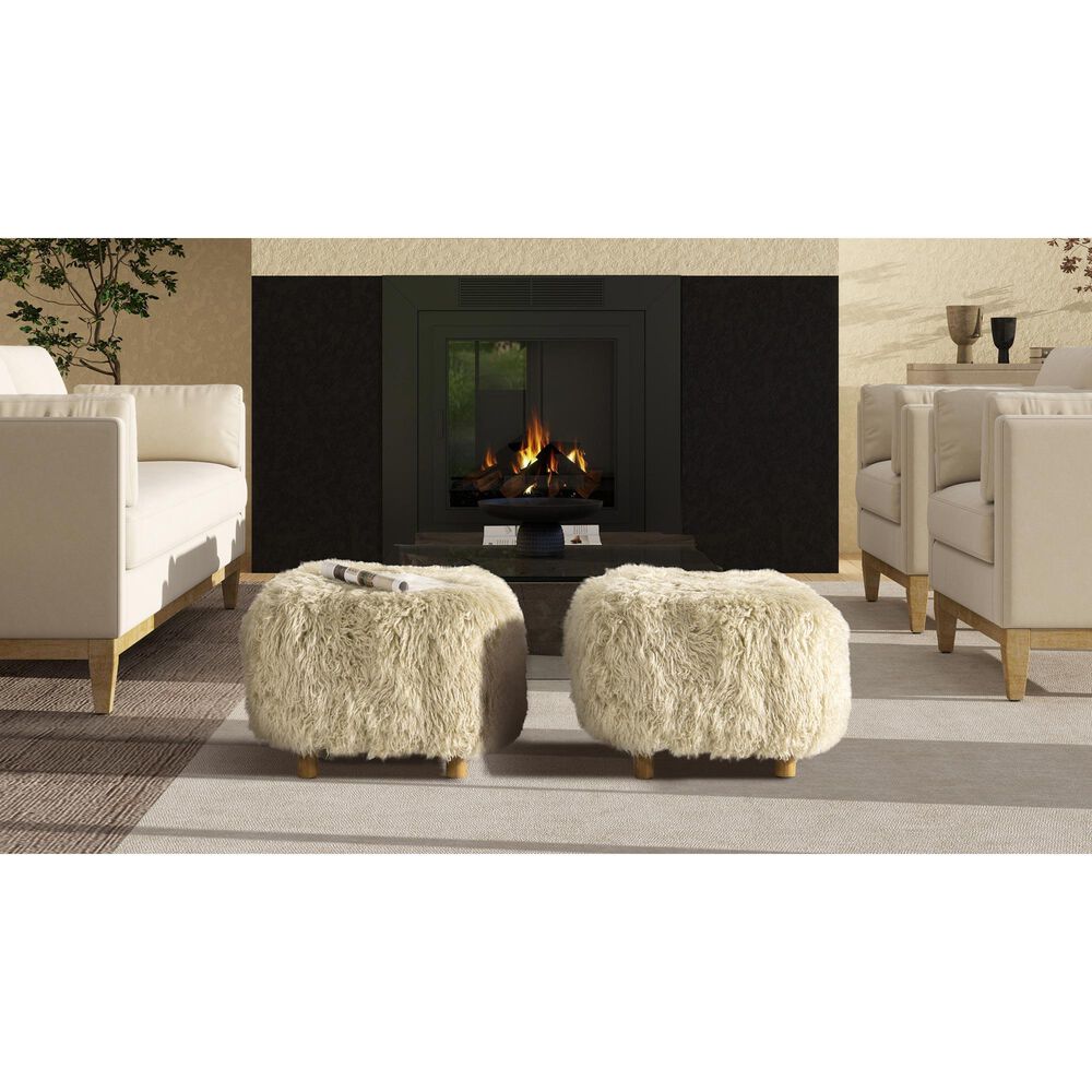 Jennifer Taylor Home Enchante Accent Ottoman in Taupe Beige, , large