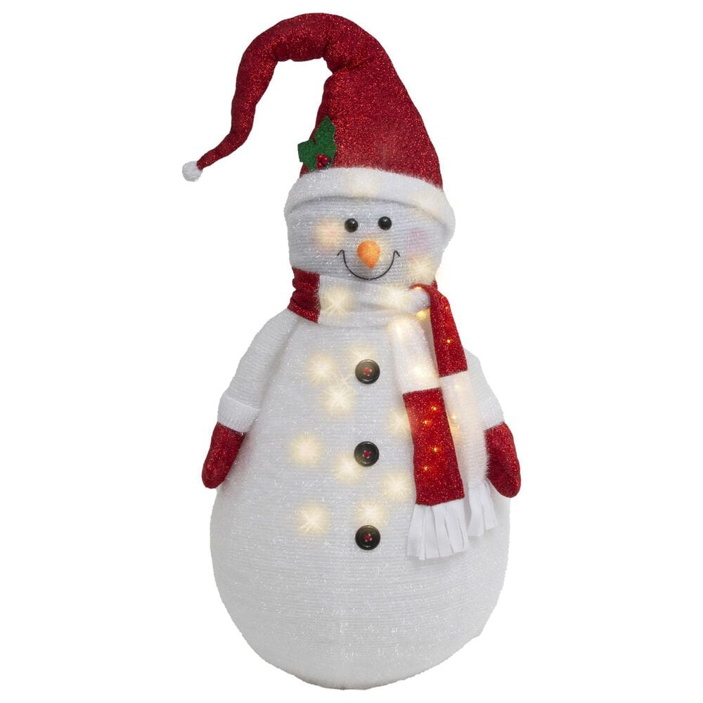 The Gerson Company 72" Lighted Collapsible Snowman in Multicolor, , large
