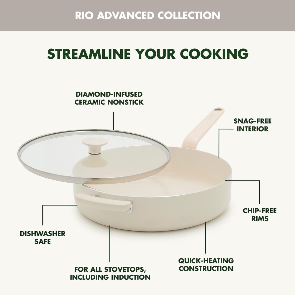 Green Pan Rio Advanced 5-Quart Saute Pan with Lid in Cream, , large