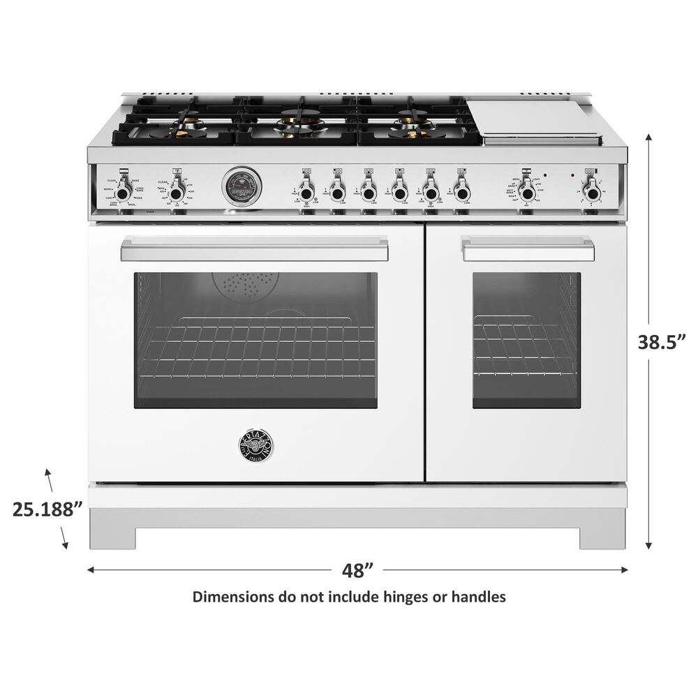 Bertazzoni Professional 7.0 Cu. Ft. Freestanding Dual Fuel Range in Bianco, , large