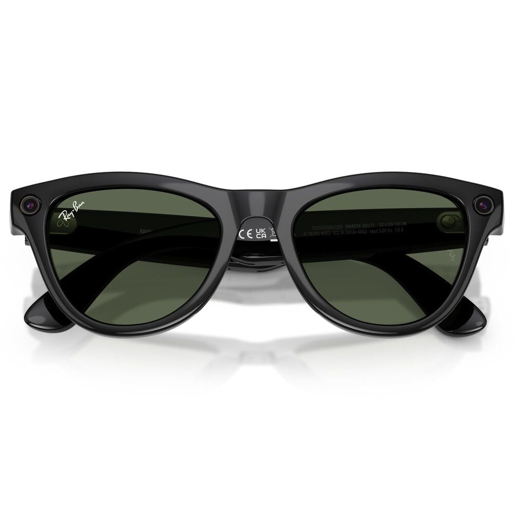 Rayban Glasses Skyler Gen 2 Sunglasses with Green Lenses in Shiny Black, , large