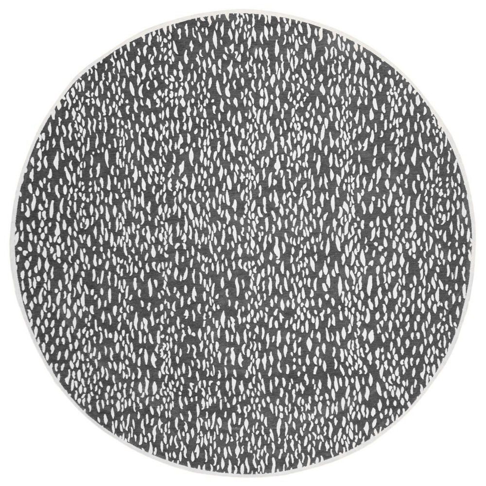 6' x 6' Round Dark Grey Ivory Safavieh Marbella Collection MRB657A Handmade Chenille Area Rug 