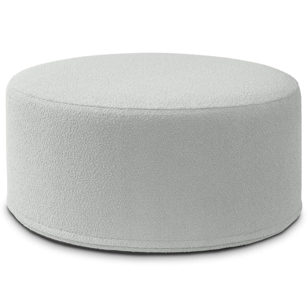 Jaxx Candler Boucle Fabric Ottoman in Silver, , large