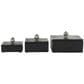 Maple and Jade 3-Piece Decorative Box Set with Knob in Black and Silver, , large