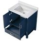 Lexora Home Jacques 30" Single Bathroom Vanity in Navy Blue with 2 cm White Quartz Top and Rectangular Sink, , large