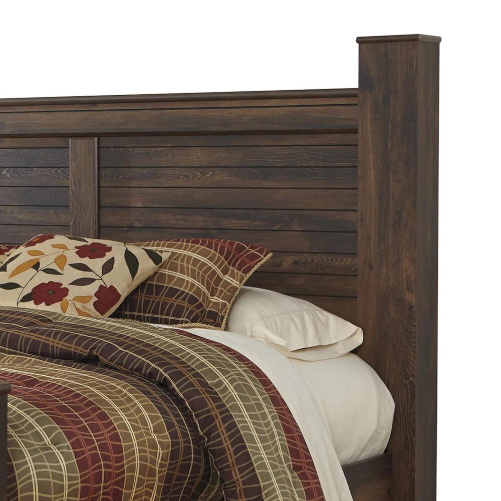Signature Design By Ashley Quinden King Poster Bed In Dark Brown Nebraska Furniture Mart Ashley Quinden King Poster Bed, Quinden King Panel Bed