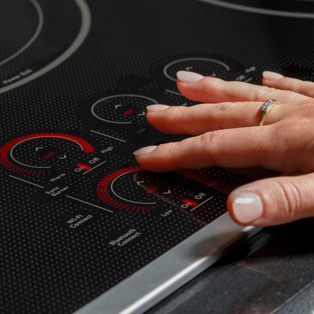 Cafe 2-Piece Kitchen Package with Matte Black 30" Smart Built-In Convection Double Wall Oven and Stainless Steel 30" Electric Cooktop, , large