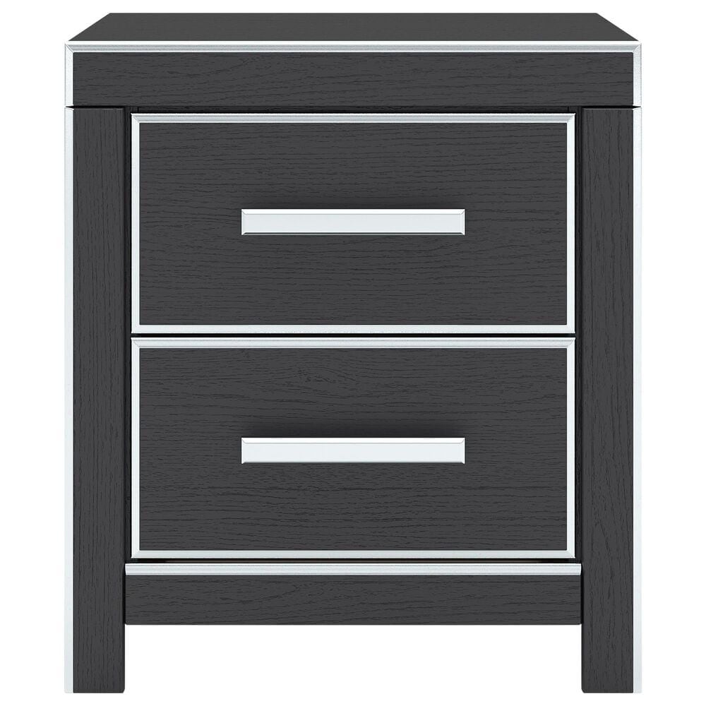 Ashley Zuraleus Queen Upholstered Panel Bed with Two Nightstands in Matte Black, , large