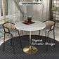 Leisuremod Verve 48" Round Bar Height Dining Table with Resin Top in Brushed Gold and White - Table Only, , large