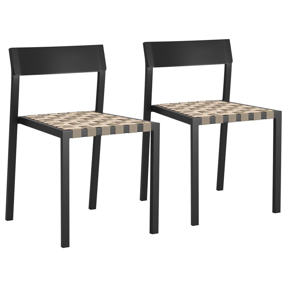 Zuo Modern Draco Outdoor Dining Chair in Black (Set of 2), , large